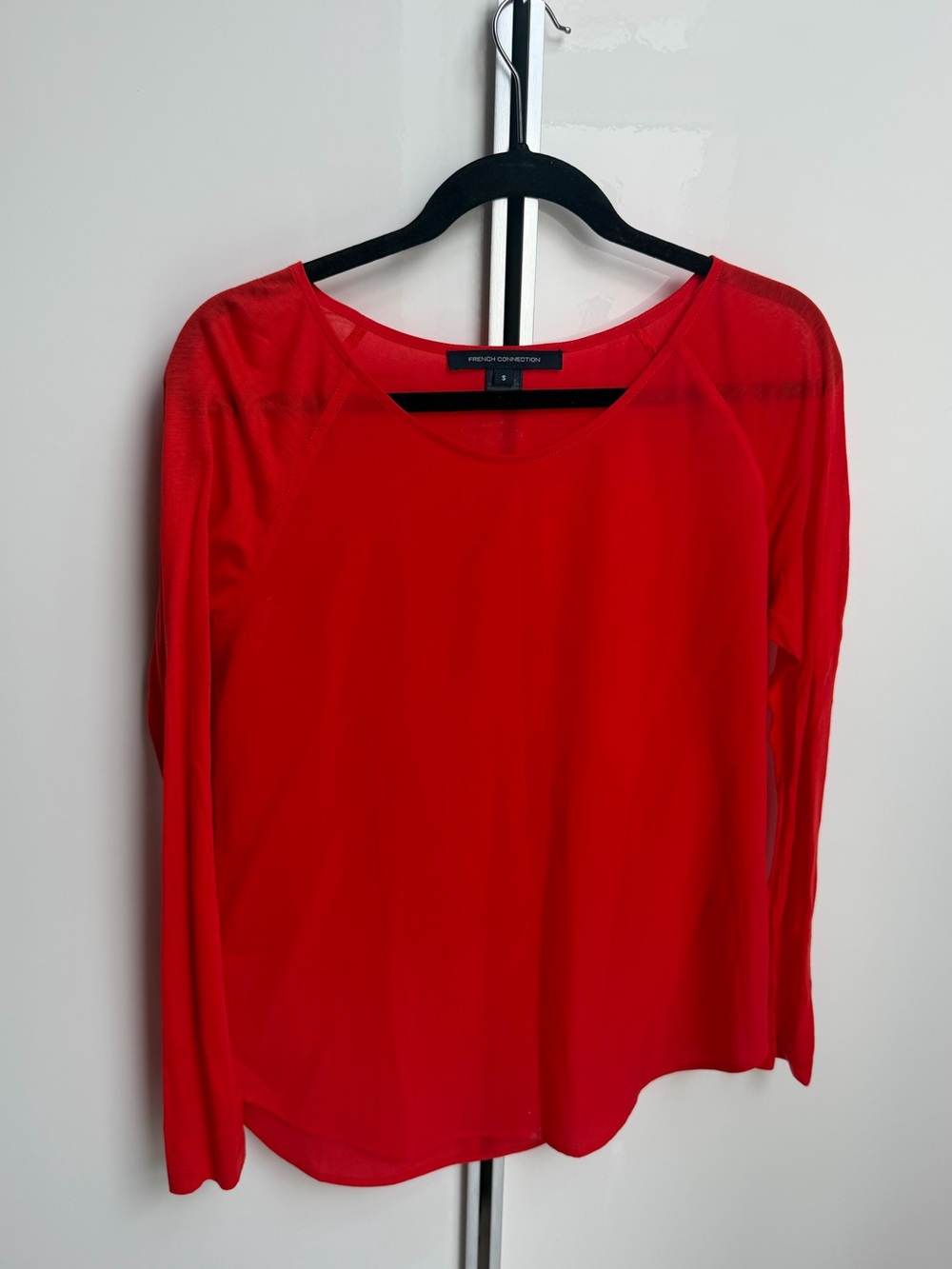 French Connection Red Long-Sleeve Top